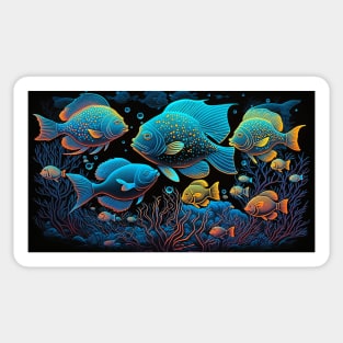 Underwater World 70's style Sticker